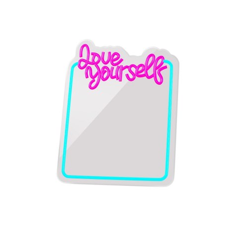 Neon mirror led love yourself błękit róż fmne01 forever light