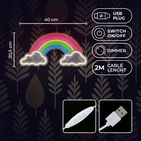 Neon plexi led tęcza w chmurach multikolor fpne32 forever light