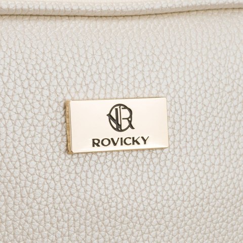 Praktyczna kosmetyczka ze skóry ekologicznej w jasnobeżowym kolorze - Rovicky