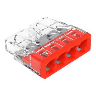Czterokrotna szybkozłączka wago, pudełko plastikowe m box z banderolą 5 szt.