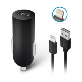 Forever ładowarka samochodowa m02 1x usb 2a czarna + kabel lightning