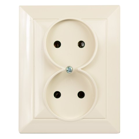 Gniazdo wtyczkowe podwójne p/t, 2x2p, 16a, 250v