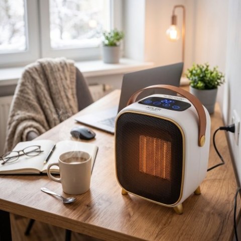 AD 7762 Termowentylator ceramiczny 1000w, grzejnik elektryczny led, 2 poziomy grzania 700/1000w, timer 112h, termostat 1545°c, z