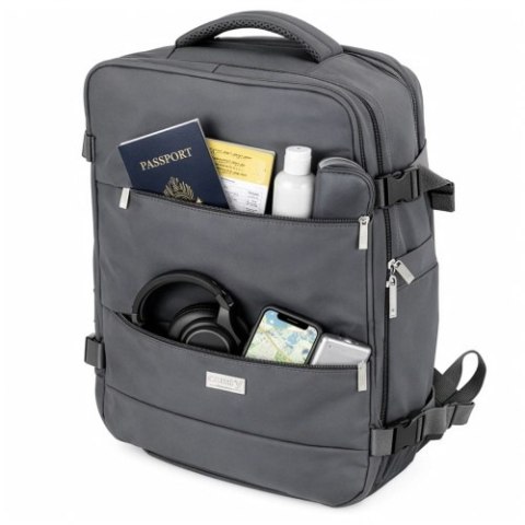 CR 6880 dark grey Plecak biznesowo-sportowy on-board free size 40x20x30 cm, 24l, 3 komory, 11 kieszeni, laptop 17