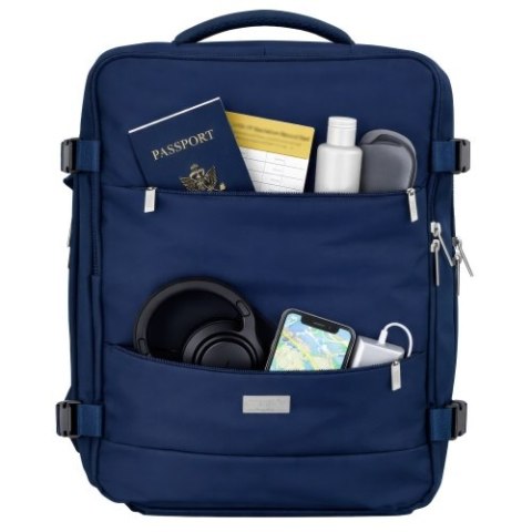 CR 6880 navy blue Plecak biznesowo-sportowy on-board free size 40x20x30 cm, 24l, 3 komory, 11 kieszeni, laptop 17