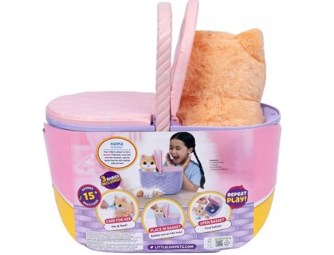 Maskotka interaktywna little live pets - kocia mama w koszyku