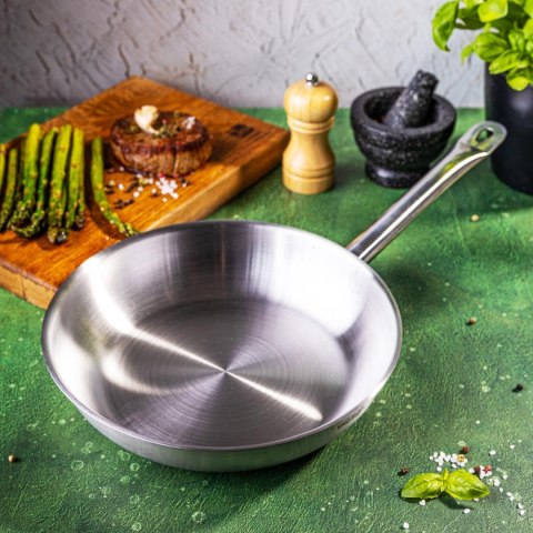 Patelnia gastronomiczna, stal nierdzewna, śr.24cm, kinghoff, kh-2019