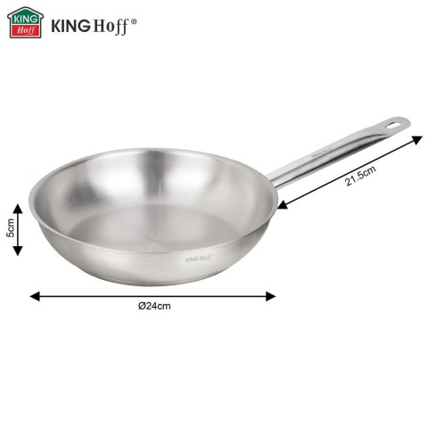 Patelnia gastronomiczna, stal nierdzewna, śr.24cm, kinghoff, kh-2019