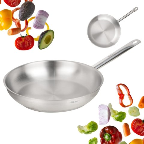 Patelnia gastronomiczna, stal nierdzewna, śr.28cm, kinghoff, kh-2020