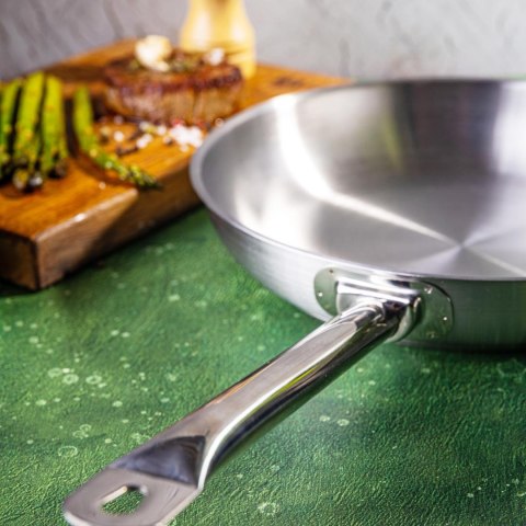 Patelnia gastronomiczna, stal nierdzewna, śr.28cm, kinghoff, kh-2020