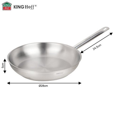 Patelnia gastronomiczna, stal nierdzewna, śr.28cm, kinghoff, kh-2020
