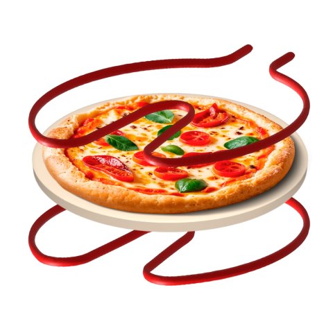 Piec do pizzy TEESA SUPREME FUN 1200W, 420 stopni, dwie grzałki , czerwony