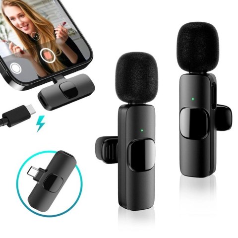 DA704 Mikrofon krawatowy bezprzewodowy usb-c 2szt