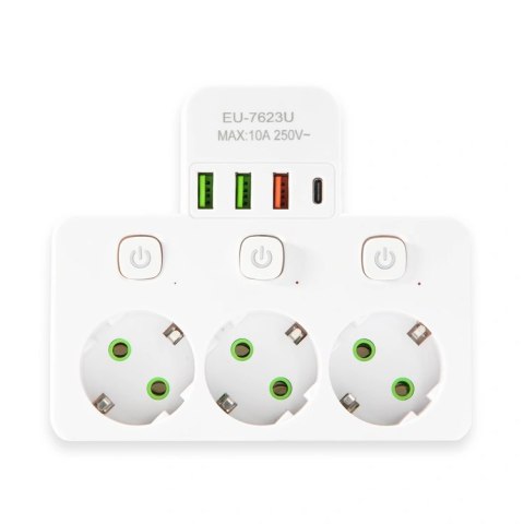 DA714C Listwa zasilająca 3 gniazda + 3xusb + usb-c 3m