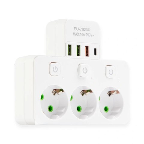 DA714C Listwa zasilająca 3 gniazda + 3xusb + usb-c 3m