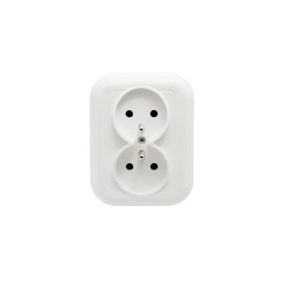 Gniazdo wtyczkowe podwójne -fan- n/t 2x2p+z 16a, 250v, biały