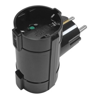 Rozgałęźnik 2x2P+Z, Schuko, czarny