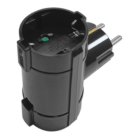 Rozgałęźnik 2x2P+Z, Schuko, czarny