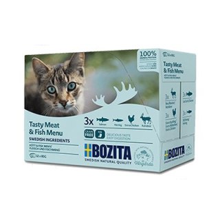 BOZITA Multibox mix mięsno-rybny w sosie dla kota, saszetki 12 x 85 g