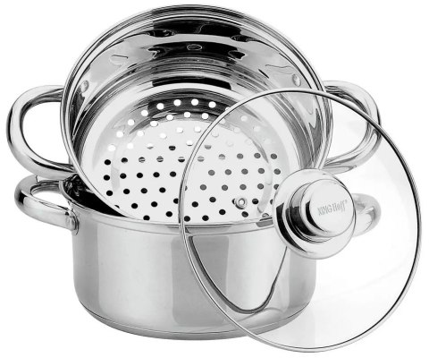 Garnek do gotowania na parze, stal zestaw 3 elementy śr.18cm 2,5l kinghoff