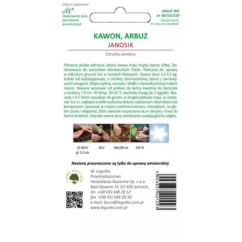Arbuz (kawon) 'Janosik' - odmiana o żółtym miąższu