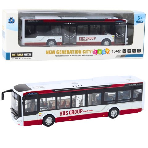 Autobus Miejski Metalowy Dźwięk Światła 1:42 Czerwony