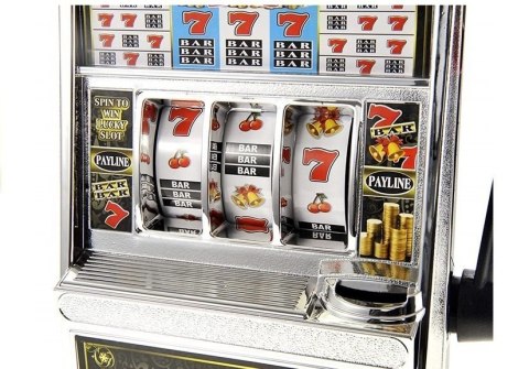 Automat do Gry Slot Kasyno Skarbonka Duża Wyrzutnia Monet Światła Dźwięki