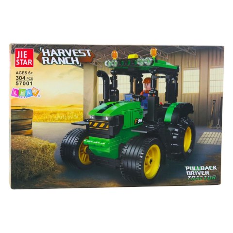 Klocki Konstrukcyjne Traktor Farmerski Rolniczy Zielony 304 el.