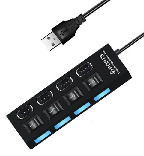 AK228A Hub 4xusb aktywny z wyłącznikami