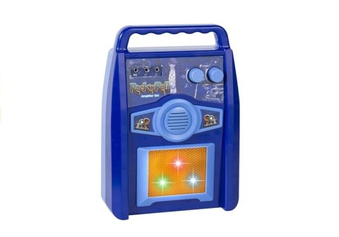 Zestaw Gitara Elektryczna Mikrofon Na Statywie Wzmacniacz Niebieska