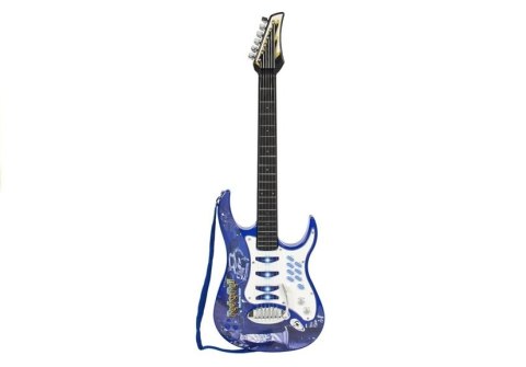 Zestaw Gitara Elektryczna Mikrofon Na Statywie Wzmacniacz Niebieska