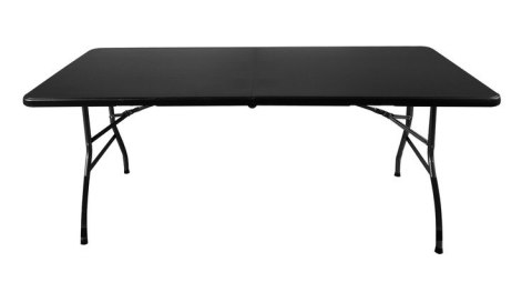 Stół ogrodowy składany 180cm + 2 ławki- czarny