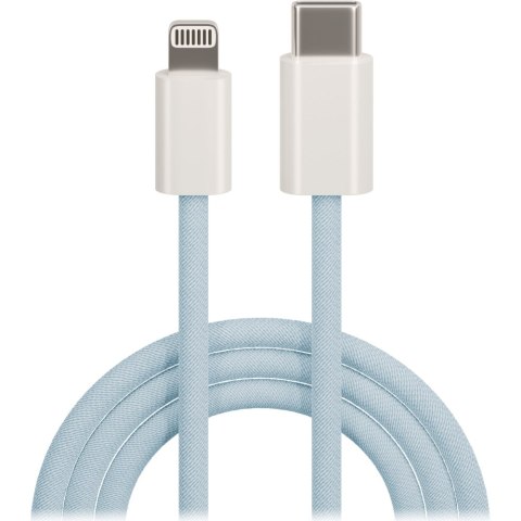 Maxlife kabel mxuc-06 usb-c - lightning 1,0 m 20w niebieski nylonowy