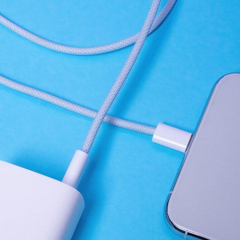 Maxlife kabel mxuc-06 usb-c - lightning 1,0 m 20w niebieski nylonowy