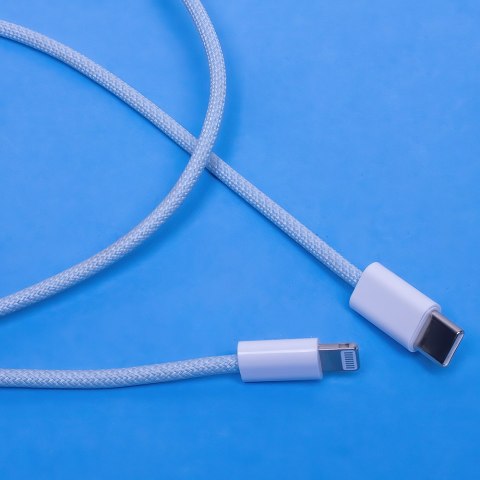 Maxlife kabel mxuc-06 usb-c - lightning 1,0 m 20w niebieski nylonowy