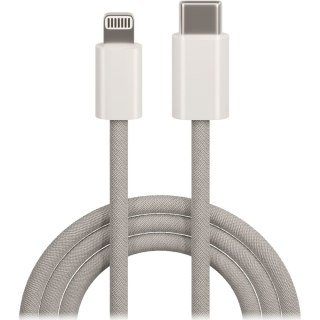 Maxlife kabel mxuc-06 usb-c - lightning 1,0 m 20w szary nylonowy