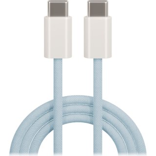Maxlife kabel mxuc-06 usb-c - usb-c 1,0 m 20w niebieski nylonowy