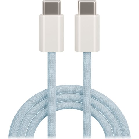 Maxlife kabel mxuc-06 usb-c - usb-c 1,0 m 20w niebieski nylonowy