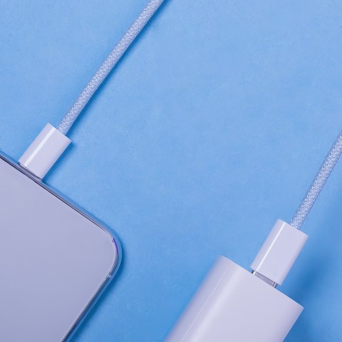 Maxlife kabel mxuc-06 usb-c - usb-c 1,0 m 20w niebieski nylonowy