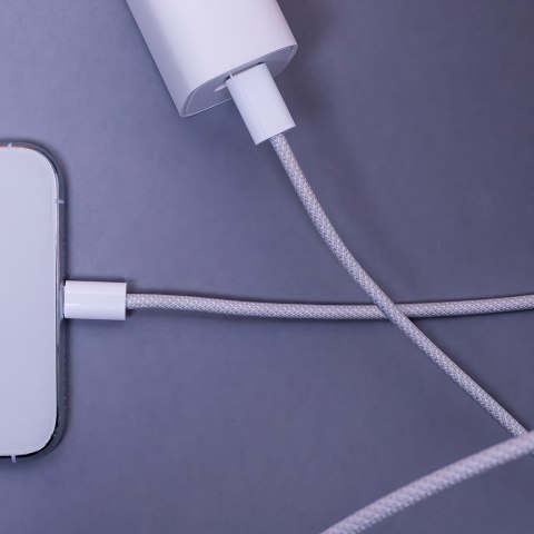 Maxlife kabel mxuc-06 usb-c - usb-c 1,0 m 20w szary nylonowy