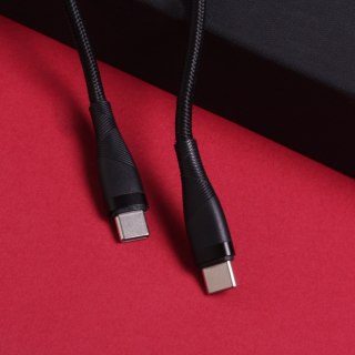 Maxlife kabel mxuc-08 usb-c - usb-c 1,0 m 60w czarny nylonowy