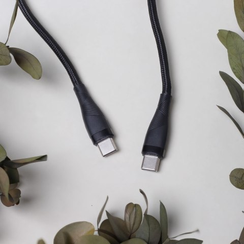 Maxlife kabel mxuc-08 usb-c - usb-c 1,0 m 60w czarny nylonowy