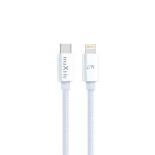 Maxlife kabel mxuc-12 usb-c - lightning 1,0 m 27w biały