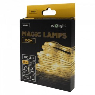 Magiczne lampki 100 led 3000k 10m dc5v