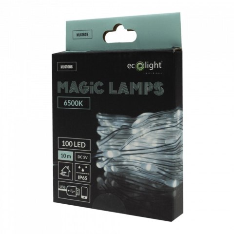 Magiczne lampki 100 led 6500k 10m dc5v