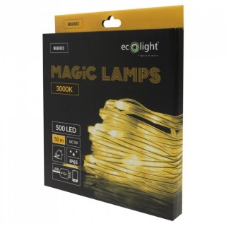 Magiczne lampki 500 led 3000k 50m dc5v