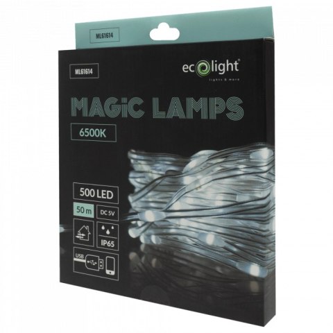 Magiczne lampki 500 led 6500k 50m dc5v