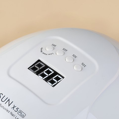 Lampa uv led do paznokci 80w hybrydy żele dual szary karton -u060