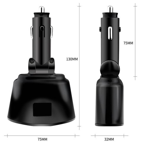 Rozdzielacz gniazda zapalniczki usb woltomierz ładowarka-e382