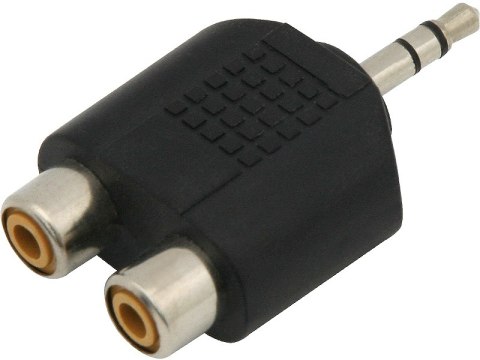3412# Rozgałęźnik wtyk 3,5st-2gniazdo rca